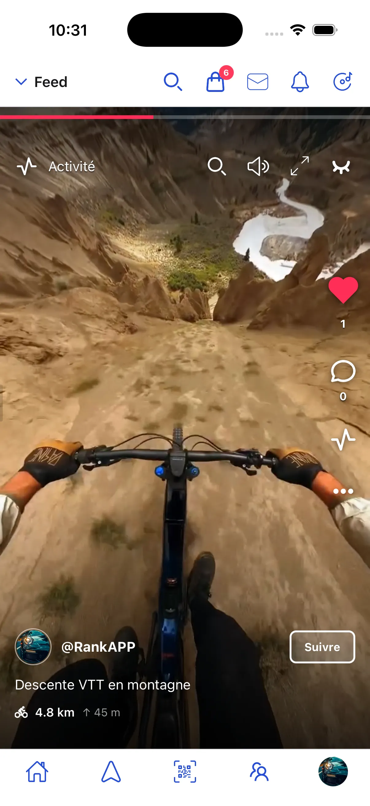 Mountain biking descent